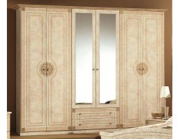 Шкаф 6-и дверный зеркальный «Рома» беж