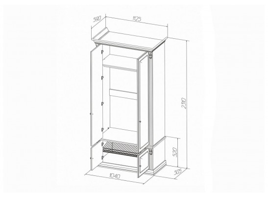 Шкаф двухстворчатый Благо Б5.15-2