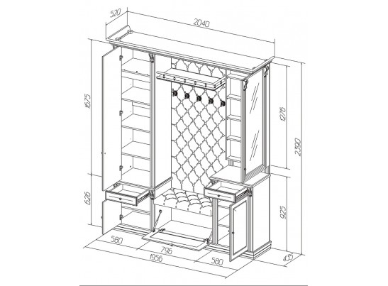 Прихожая 4 шкафа Б5.11-6 (з)