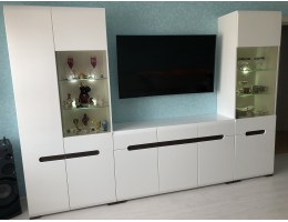 Стенка в гостиную AZTECA, белый глянец