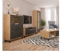 Тумба-витрина Грейс дуб наварра/графит KOM2W1D2S