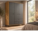 Спальня Грейс 160×200 дуб наварра/графит, комплект с комодом