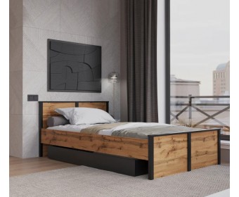Кровать Лофт дуб вотан LOZ120х200
