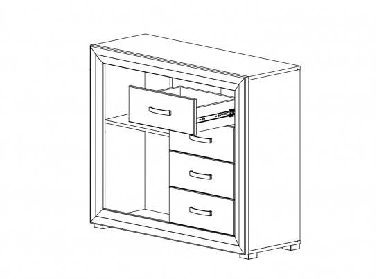 Тумба 4 ящика B136-KOM1D4S MALTA, лиственница сибирская/орех лион