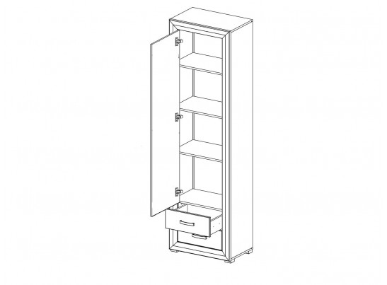 Шкаф-пенал B136-REG1D2S MALTA, лиственница сибирская/орех лион
