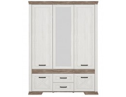 Шкаф с зеркалом MARSELLE SZF5D2S, в цвете ясень снежный/дуб сонома