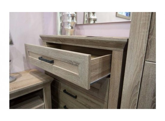 Комод четыре ящика MARSELLE KOM4S, в цвете ясень снежный/дуб сонома