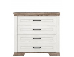 Комод четыре ящика MARSELLE KOM4S, в цвете ясень снежный/дуб сонома