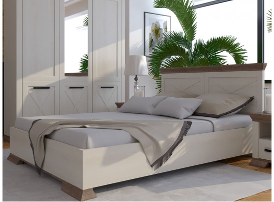 Кровать с подъёмным механизмом MARSELLE LOZ160х200, в цвете ясень снежный/дуб сонома