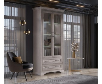 Витрина с подсветкой Стилиус лиственница сибирская REG2W2S