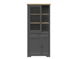 Витрина Жасмин графит/дуб артизан REG1W2D1S