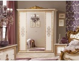 Шкаф 4-х дверный с зеркалами "Анита" (беж.)