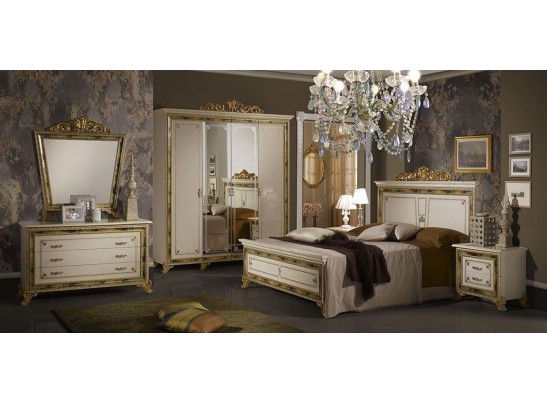 Шкаф 4-х дверный с зеркалами "Катя" (беж.)