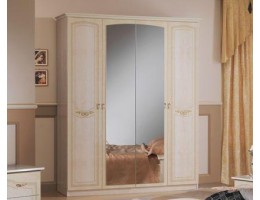 Шкаф 4-х дверный с зеркалами "Ирина" (беж.)