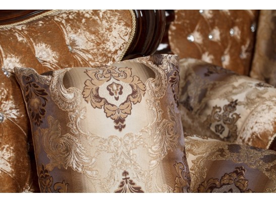 Комплект мягкой мебели Эсмеральда, орех (ткань беж)