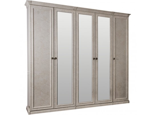 Шкаф 6-ти ств (2+2+2) с зеркалом "Афина" крем корень