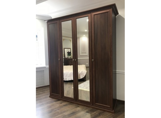 Шкаф 4-х ств (2+2) с зеркалом "Афина" караваджо