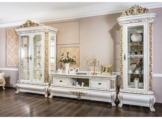 Гостиная Алсу 2+1 белый глянец