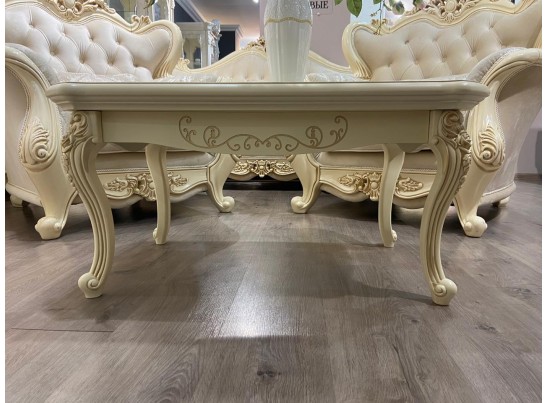 Стол журнальный прямоугольный "Джоконда" крем глянец