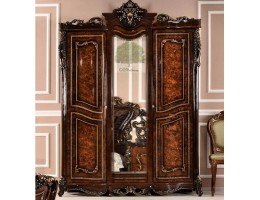 Шкаф 3-створчатый Джоконда, корень дуба глянец