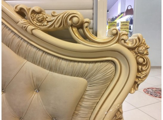 Кровать двуспальная Джоконда (крем глянец)