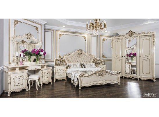 Спальня Джоконда с 3х дверным шкафом (крем глянец)