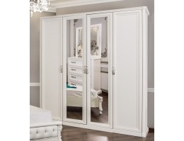 Шкаф 4-створчатый Мишель, белый