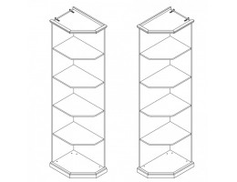 Натали стеллаж для шкафа левый, белый глянец