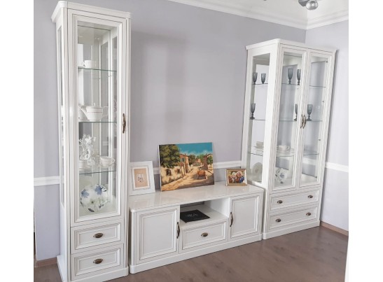 Витрина двухстворчатая Натали, белая