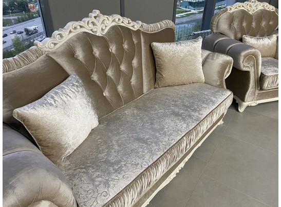 Комплект мягкой мебели Патрисия, серый глянец