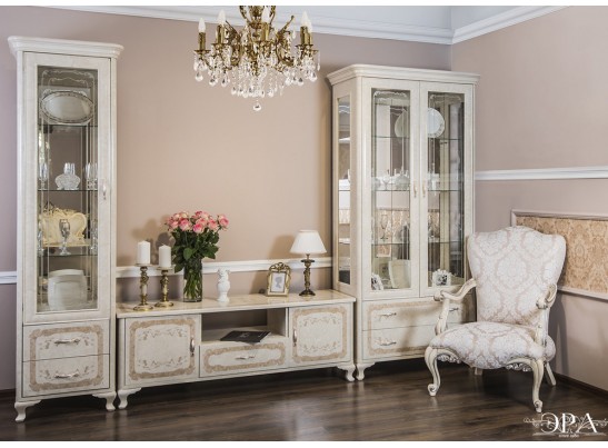 Витрина одностворчатая Патрисия крем глянец