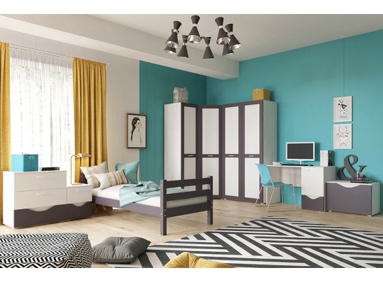 Низкая кровать Соня Вариант 11 (с прямой лестницей)