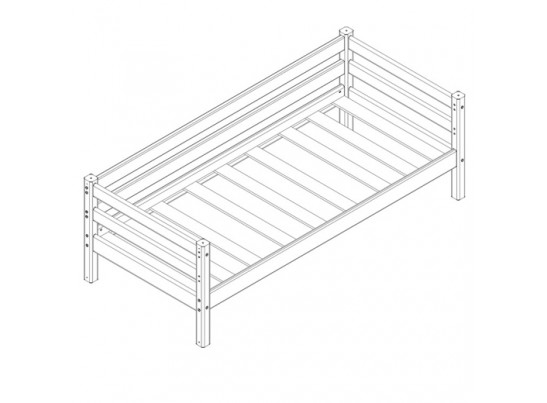 Кровать Соня вариант 2 (с задней защитой) натуральный