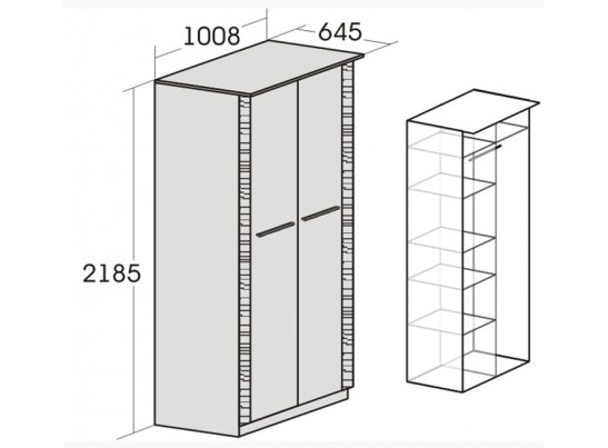 Шкаф 2-дверный для спальни "Элана" (бодега)