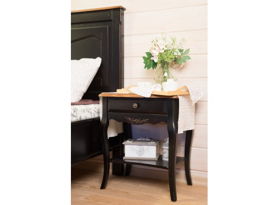 Прикроватная тумбочка ST9102N (черный сапфир)