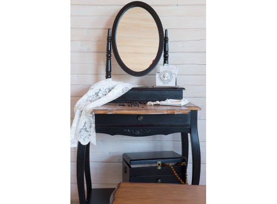 Макияжный столик с зеркалом ST9121N (черный сапфир)