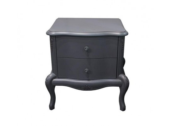 Тумба прикроватная Мокко с двумя ящиками и витиеватой резьбой ММ-316-03