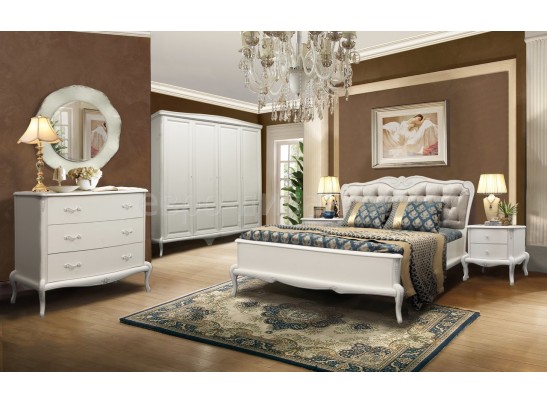 Кровать Мокко двухспальная с мягким изголовьем в цвете альба+СП ММ-316-02/16Б