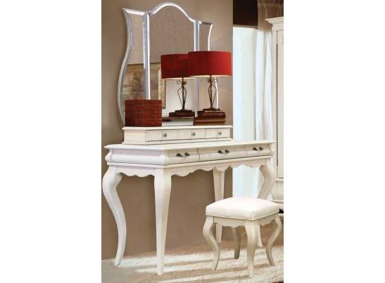 Стол туалетный Оскар с зеркалом, белая эмаль+ТП ММ-216-06