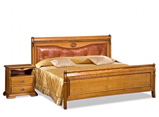 Кровать Лика с ножной спинкой, цвет медовый дуб ММ-137-02/16