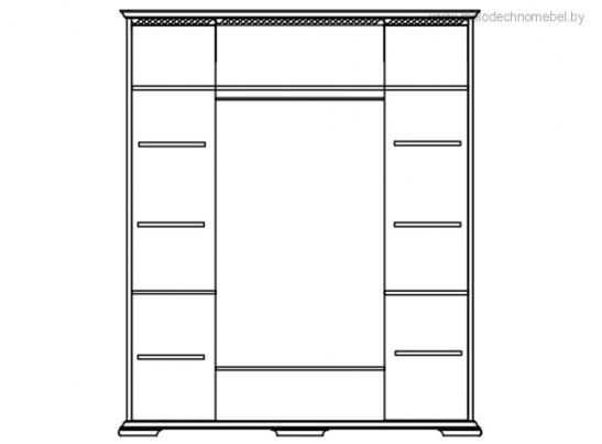 Шкаф для одежды Лика из натурального дерева дуба, цвет белая эмаль ММ-137-01/04Б