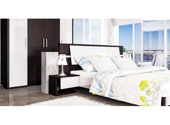 Шкаф четырехдверный Барселона МН-115-04-220, дуб ниагара/белый глянец