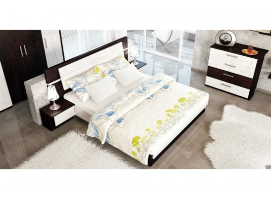 Спальный гарнитур Барселона МН-115, дуб ниагара/белый глянец