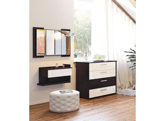 Комод 4-ящика Барселона МН-115-06, дуб ниагара/белый глянец