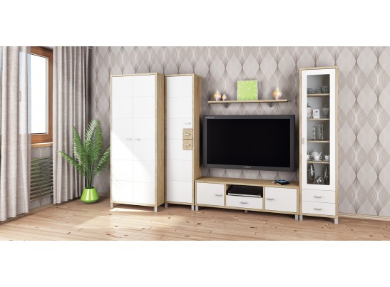 Шкаф Домино ВК-04-03, белый/дуб сонома