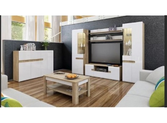 Шкаф-витрина широкий Леонардо МН-026-03, белый