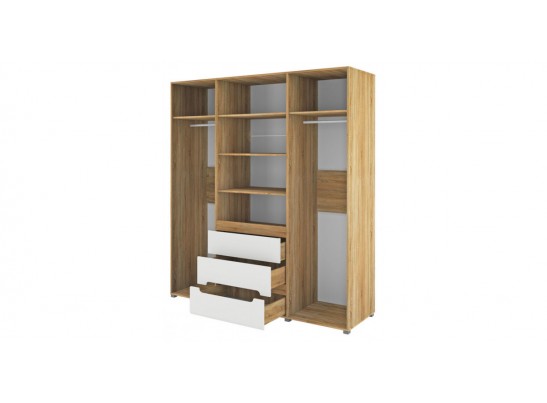 Четырехдверный шкаф с зеркалом Леонардо МН-026-09, белый