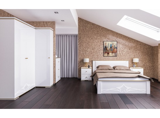 Шкаф угловой Либерти МН-313-07, белый глянец