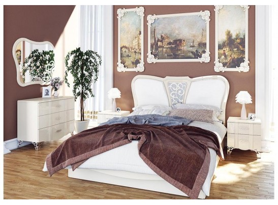 Кровать София МН-025-01, крем глянец