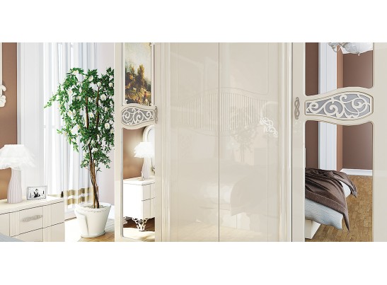 Спальный гарнитур София МН-025, крем глянец